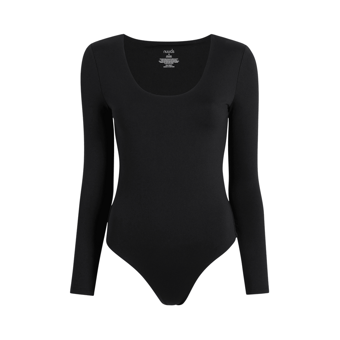 Women's Long Sleeve Scoop Neck Bodysuit | Black