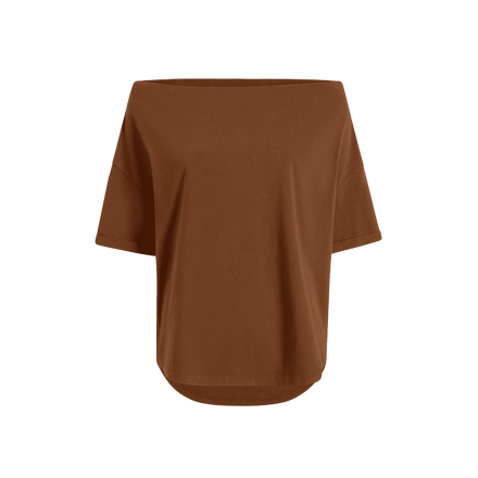Women's Off The Shoulder T-Shirt | Chocolate